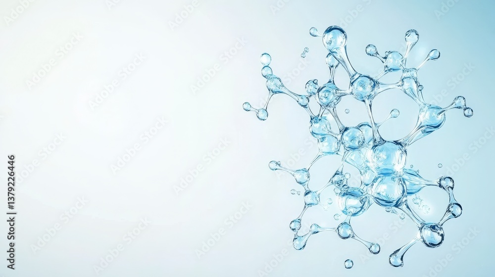 Abstract molecular structure with bubbles on a soft gradient background. Abstract molecular structure with bubbles on a soft gradient background.
