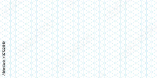 Isometric grid seamless pattern. Isometric grid template. Seamless isometric grid mockup. Vector illustration