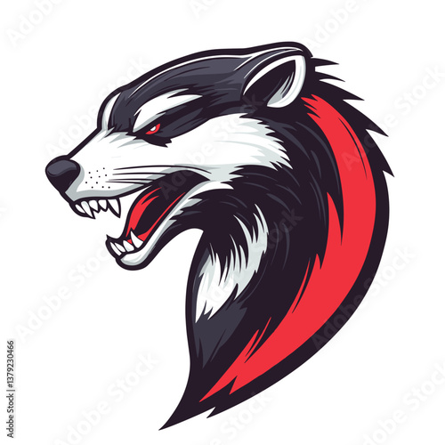 Wallpaper Mural Esports vector logo featuring an aggressive mongoose in a dynamic side view with bold colors and sharp features Torontodigital.ca