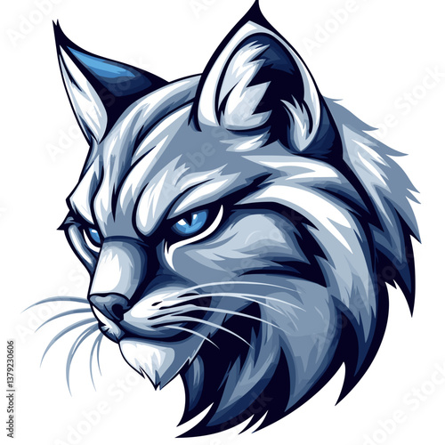 Vector logo showcasing a stylized side view of a stalking lynx in white, ideal for esports branding and team identification
