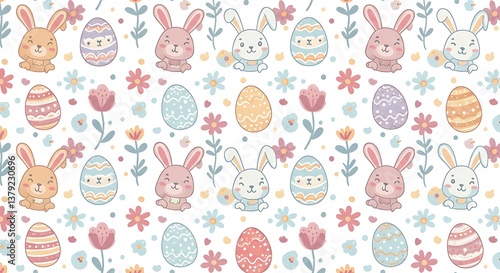 Pastel Easter Bunny Jamboree AI Generated