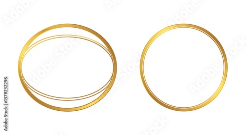 Golden Ovals: Gleaming Elegance AI Generated