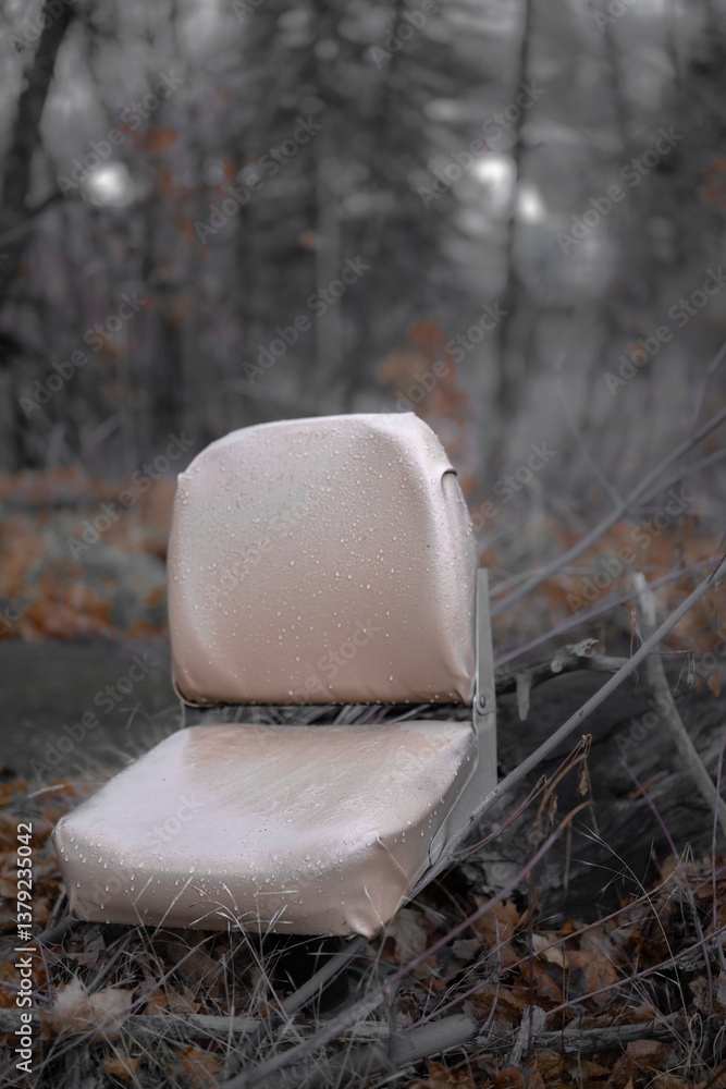 Old Seat Trashed in a Backyard