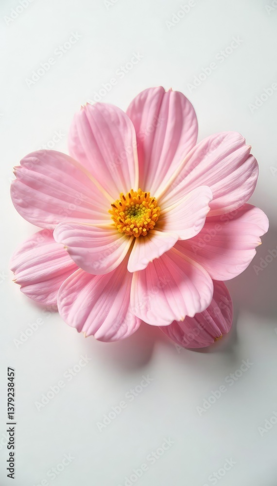 Delicate flower petals unfolded on a crisp white background, petsal, Delicate flower petals unfolded on a crisp white background, petsal,
