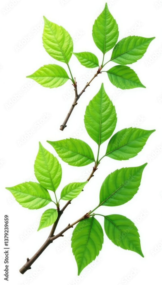 Naklejka premium Foliage branches with leaves isolated on white background, green, isolated