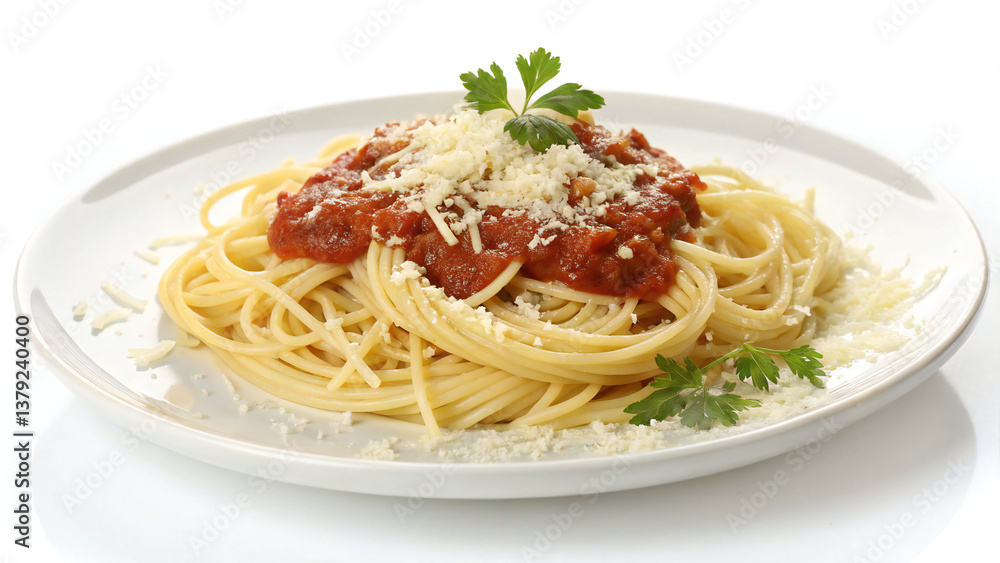 spaghetti with tomato sauce and basil spaghetti with tomato sauce and basil