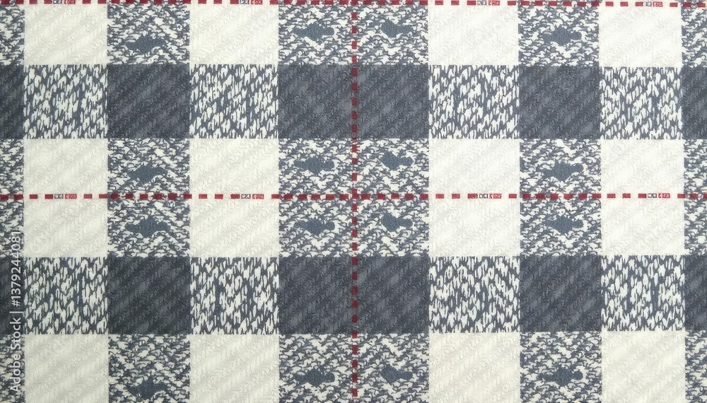 Fototapeta premium Subtle grey and white glen plaid, endless repeat, seamless, modern