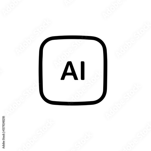 Free Download AI Icon Representing Artificial Intelligence in Minimalist Style   - GFXLoad