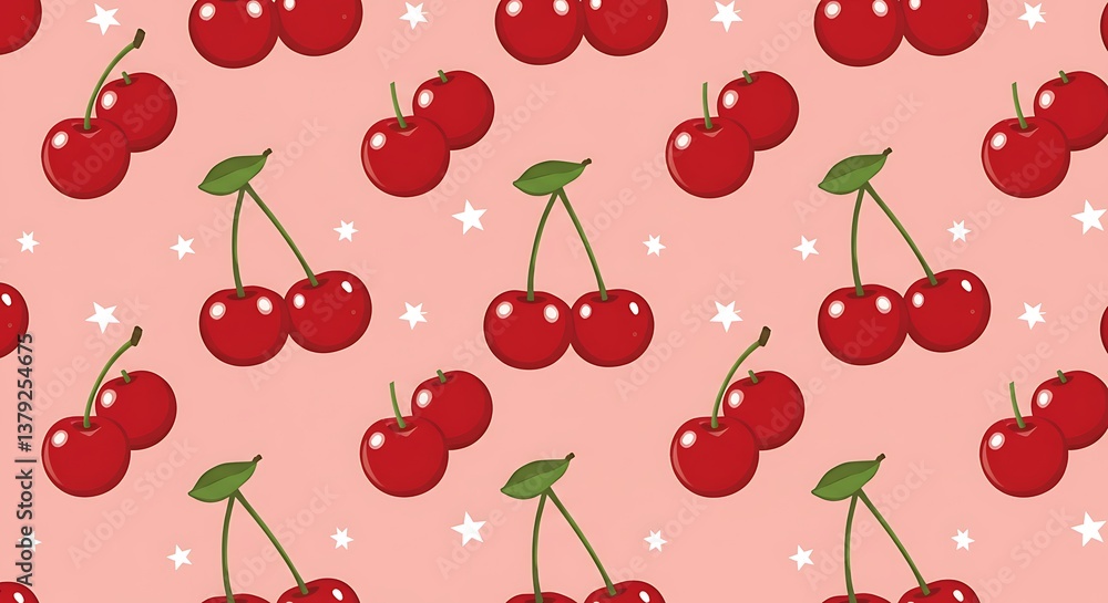 Sweet Cherry Blossom Pattern Blush Pink Background AI Generated Sweet Cherry Blossom Pattern Blush Pink Background AI Generated
