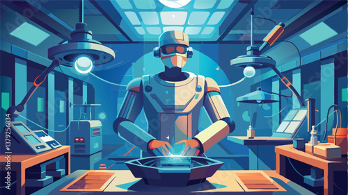 Ai technology. Artificial Intelligence. Humanoid Robot use AI tools for generate images, write code, writer bot, translate, advertising.