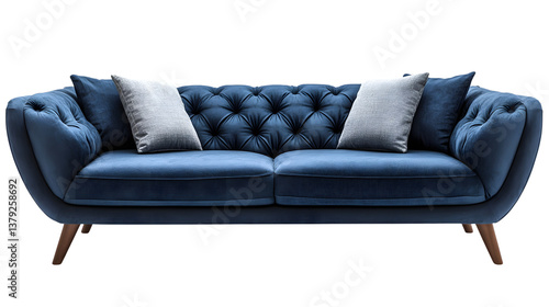 Modern White Sofa Isolated on Clean Background for Interior Design Concepts