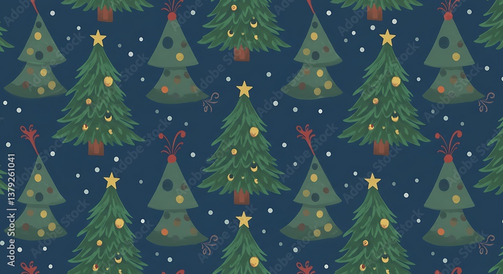 Fototapeta premium Midnight Merriment: A Festive Tapestry AI Generated
