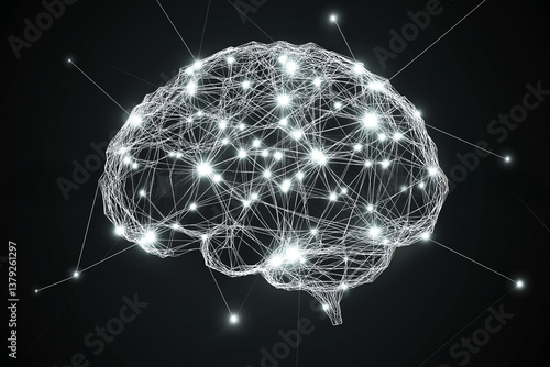 Digital Brain Network with Glowing Neural Connections – AI and Machine Learning Concept