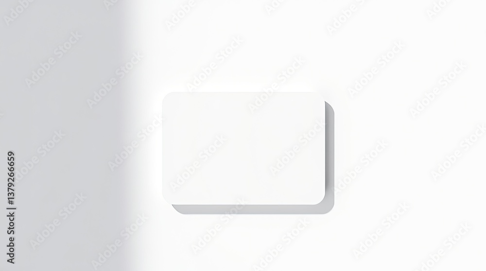 A white rectangular shape appears with soft rounded corners and shadows A white rectangular shape appears with soft rounded corners and shadows