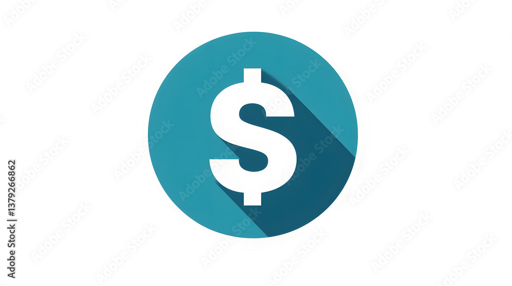 Dollar Sign Icon in Teal Circle Modern Minimalist Design for Finance Economy and Business C Dollar Sign Icon in Teal Circle Modern Minimalist Design for Finance Economy and Business C
