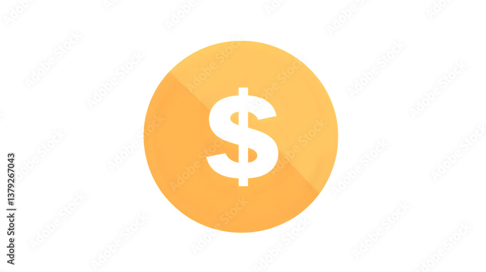 Dollar Sign on Golden Circle Finance Currency Wealth and Economy Icon for Business Graphics Dollar Sign on Golden Circle Finance Currency Wealth and Economy Icon for Business Graphics
