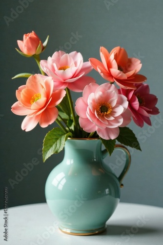 Wallpaper Mural Close-up of artificial flowers in a beautiful vintage-inspired vase, home decor, flower arrangement, wall decoration Torontodigital.ca