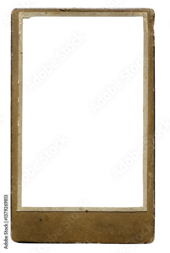 Obraz na płótnie Vintage photo paper frame with dusts and scratches, and transparent frame cell on transparent background, png image w salonie