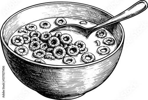 chili corn carne engraving black and white outline
