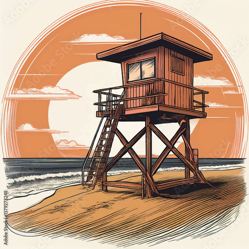 lifeguard tower drawing
