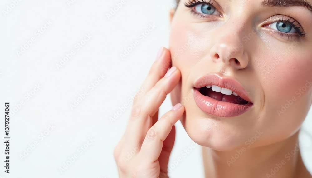 Close-up of pristine white background showcasing cosmetics, details, closeup, glossy Close-up of pristine white background showcasing cosmetics, details, closeup, glossy
