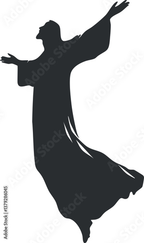Silhouette of a dancer in a graceful pose, expressing elegance and fluidity in movement.