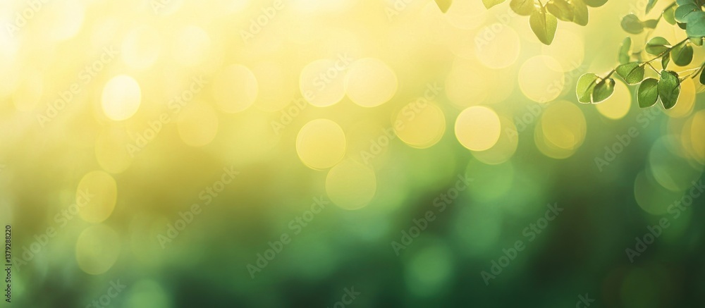 Obraz premium Serene Summer Green Nature Background: Sunlight Through Leaves