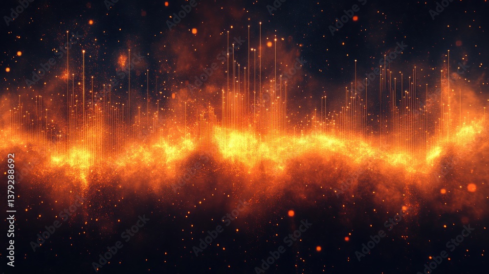 Abstract Orange Halftone Sound Wave Vector Graphic with Scratched Dotted Texture Abstract Orange Halftone Sound Wave Vector Graphic with Scratched Dotted Texture