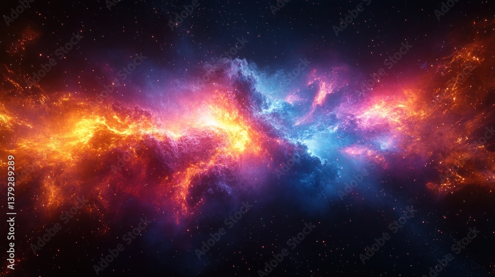 Fototapeta premium Cosmic Energy Explosion Abstract Art Bright Neon Colors Dynamic Composition