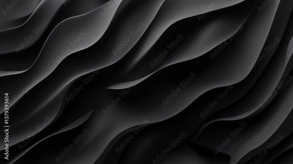 Obraz premium astarte.ai: Black Wave Elegance – Abstract Background with Smooth Gray Layers