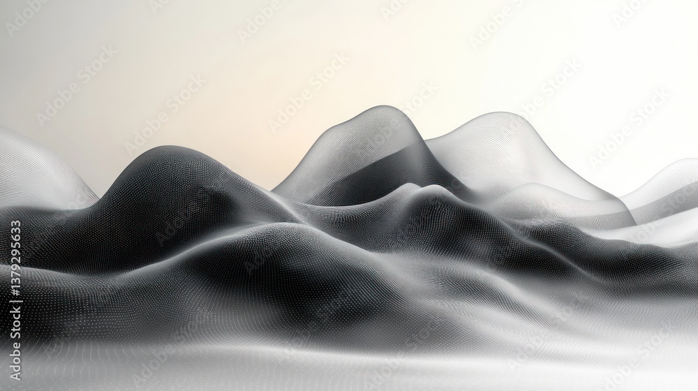 Fototapeta premium Abstract Monochrome Halftone Background with Scratched Texture and Dynamic Shapes