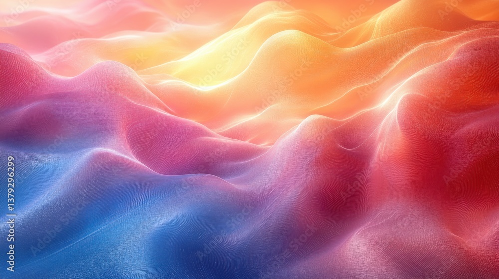 Obraz premium Abstract Digital Art Landing Page Design with Vibrant Gradient Backgrounds and Geometric Patterns for Modern Web Aesthetics