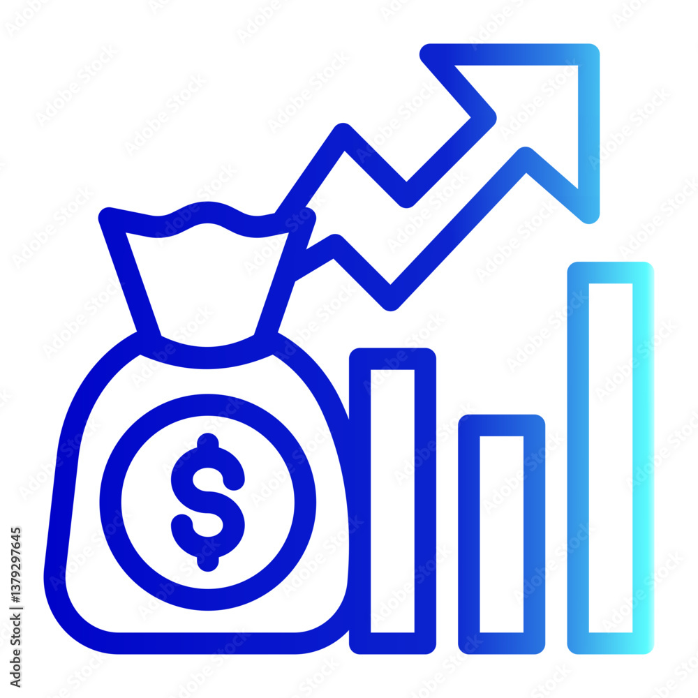 Income Icon Outline Gradient Style for Project Management Pack Icon Themes Income Icon Outline Gradient Style for Project Management Pack Icon Themes