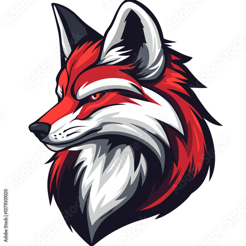 Esports vector logo featuring a side view of a feral jackal in striking white design and bold colors