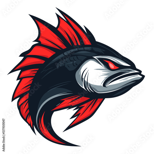 Wallpaper Mural Esports vector logo featuring a fearsome barracuda in a dynamic side view design Torontodigital.ca