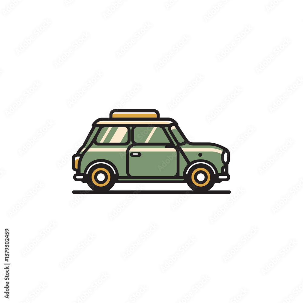 Retro mini car logo template Retro mini car logo template