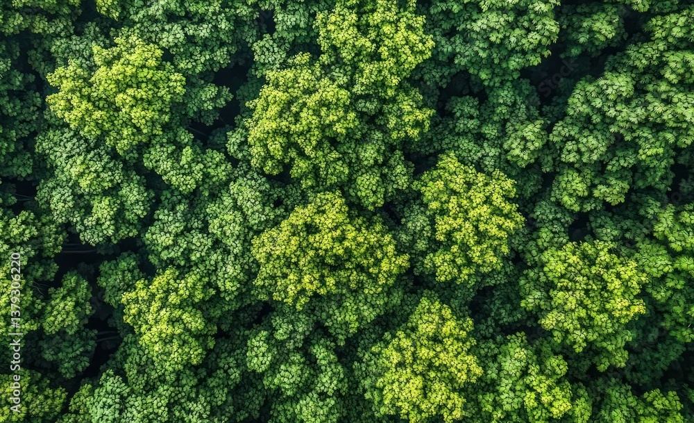 Aerial View of Dense Green Forest Canopy in Rubber Plantation on Mountain Aerial View of Dense Green Forest Canopy in Rubber Plantation on Mountain
