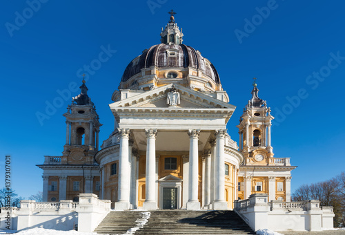 Bild auf Leinwand The historic architecture Basilica of Superga church in Turin, Italy