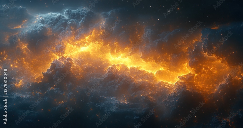 Fototapeta premium Earth from Space Stunning View Digital Painting Cosmic Realism