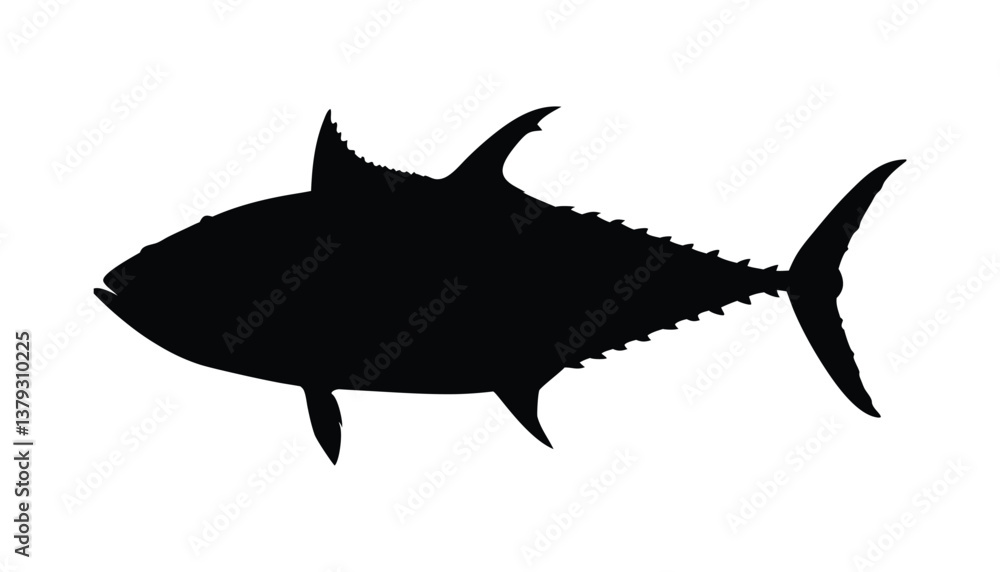 tuna fish silhouette ,vactor design, see fish with white background.