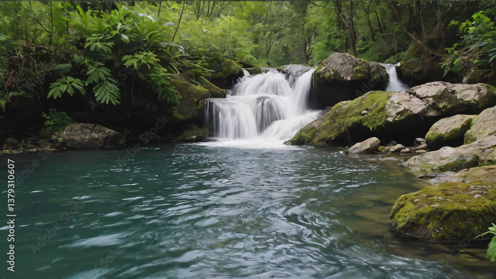Obraz premium waterfall in the forest