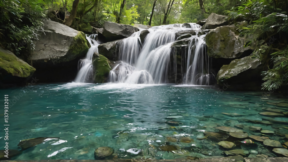 Obraz premium waterfall in the forest