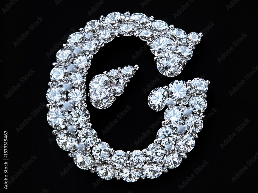 Sparkling Diamond Letter Design in Luxurious Style Sparkling Diamond Letter Design in Luxurious Style