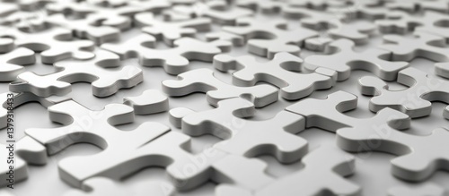 A jumble of interlocking puzzle pieces