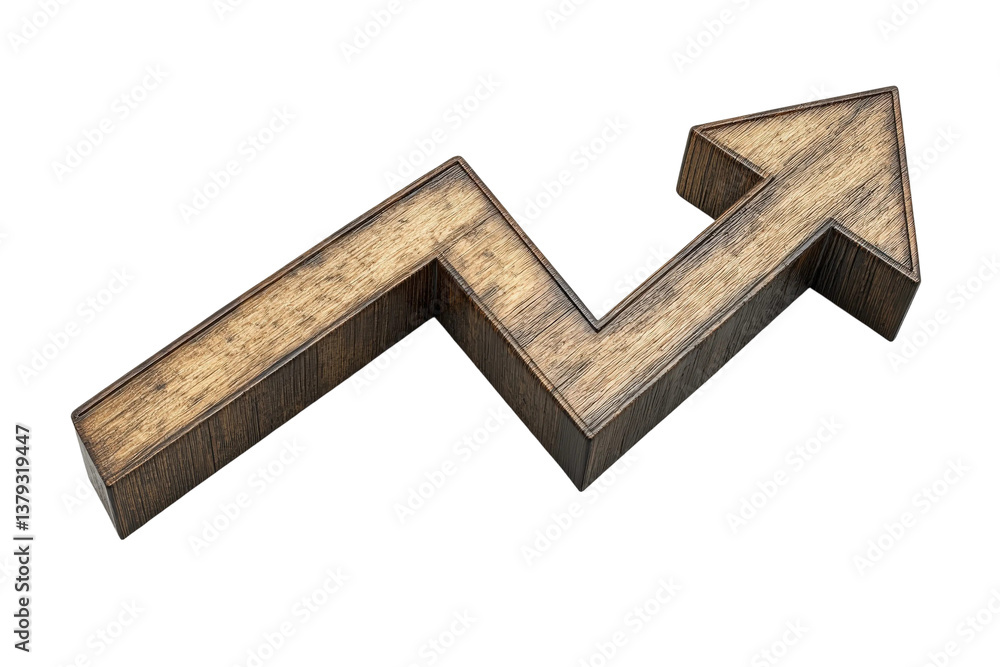 Wooden arrow graphic representing growth and progress, ideal for business, finance, and success themes in presentations and marketing materials. Wooden arrow graphic representing growth and progress, ideal for business, finance, and success themes in presentations and marketing materials.