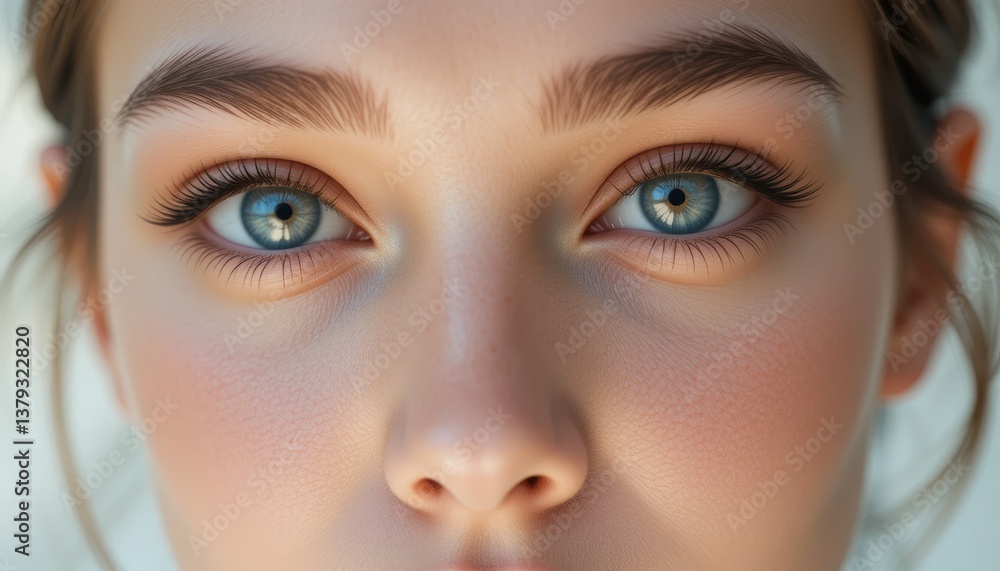 Fototapeta premium Close up of eyes, nose, and eyebrows.