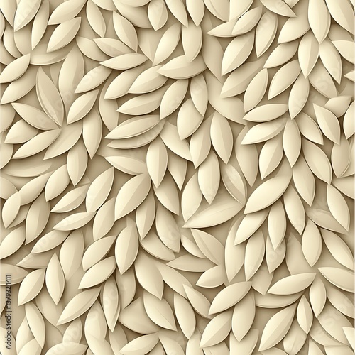 Textured Leaf Pattern in Soft Cream Color for Background or Decorative Use