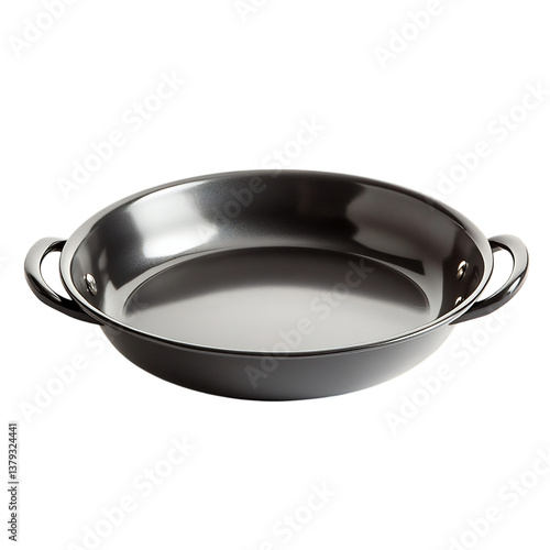 A Sleek Non Stick Pie Dish with Polished Smooth Surf Isolated on Transparent Background photo