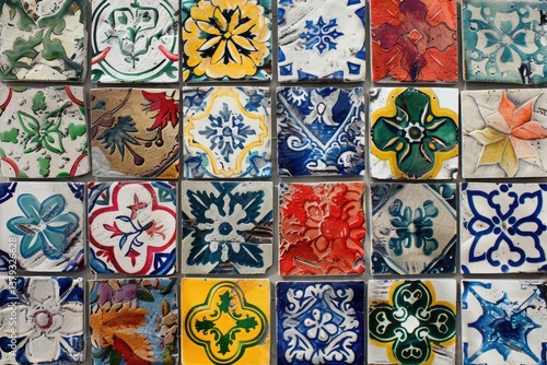 Colorful patterned tiles wall exterior tile pattern
