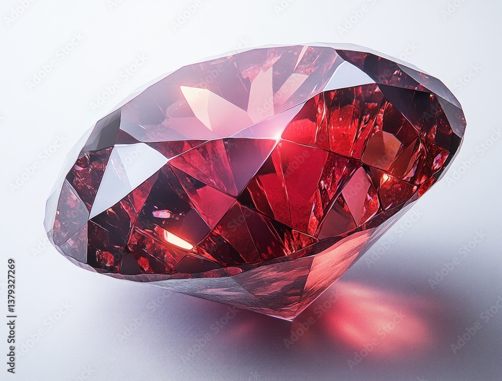 Hyper-realistic Red Gemstone 3D Rendering Ruby Rodolite Fashion Icon Luxury Hyper-realistic Red Gemstone 3D Rendering Ruby Rodolite Fashion Icon Luxury